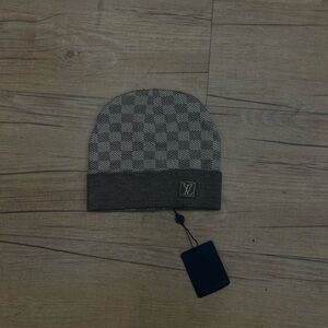 Louis Vuitton Gray Damier Fold Cuff Beanie